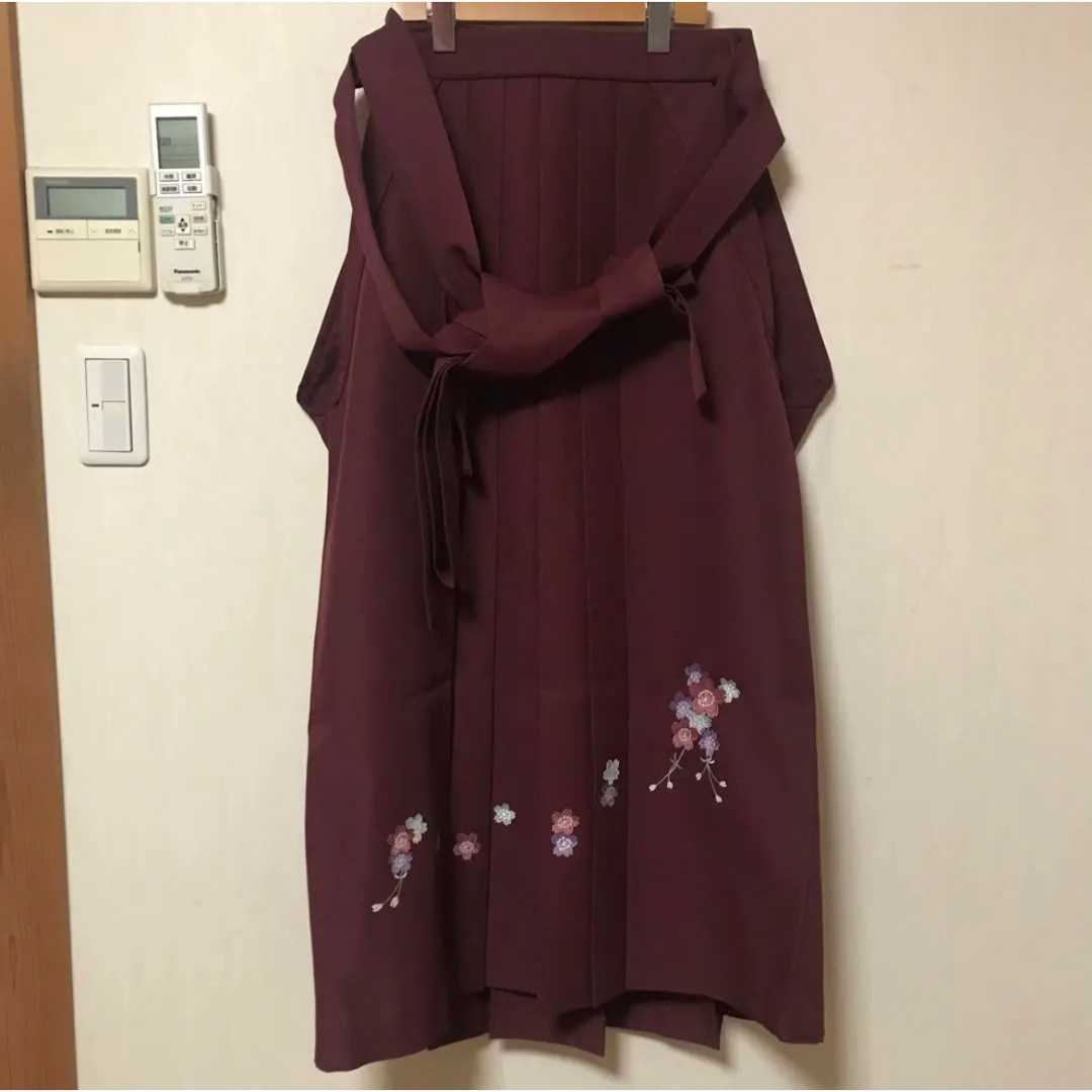 [大特価！！！] 袴 小振袖 着物 深紫 刺繍 花柄刺繍 ⑫