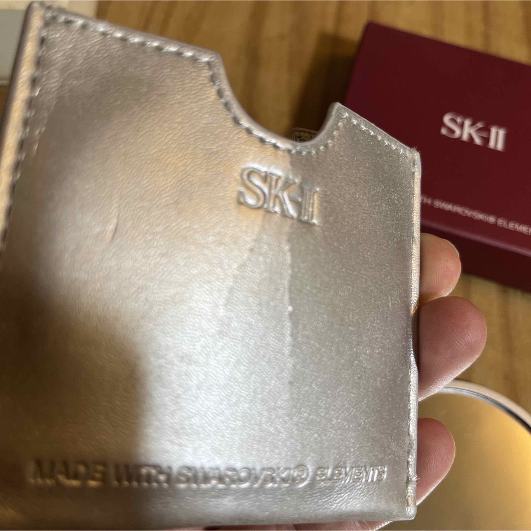 SK-II(エスケーツー)のSK2ノベルティ コンパクト スワロフスキーミラー 手鏡 ポーチ  三角ポーチ エンタメ/ホビーのコレクション(ノベルティグッズ)の商品写真