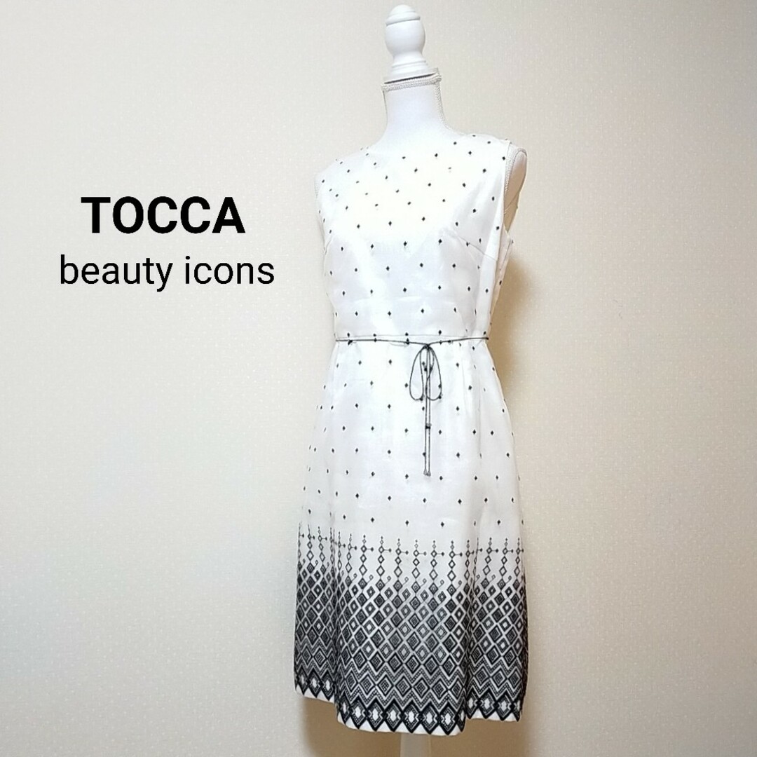 TOCCA(トッカ)のTOCCA　トッカ　刺繍ドレスワンピース　大きいサイズ 　ひざ丈 レディースのワンピース(ひざ丈ワンピース)の商品写真