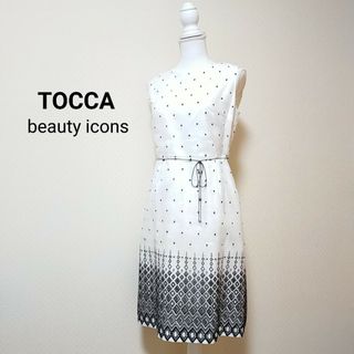 TOCCA✩美品✩アイボリーレース×ネイビードッキングワンピース✩サイズ0