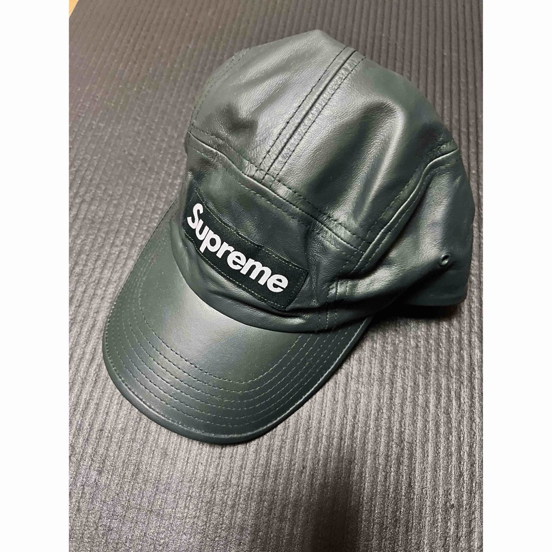 supreme レザーcamp cap Green
