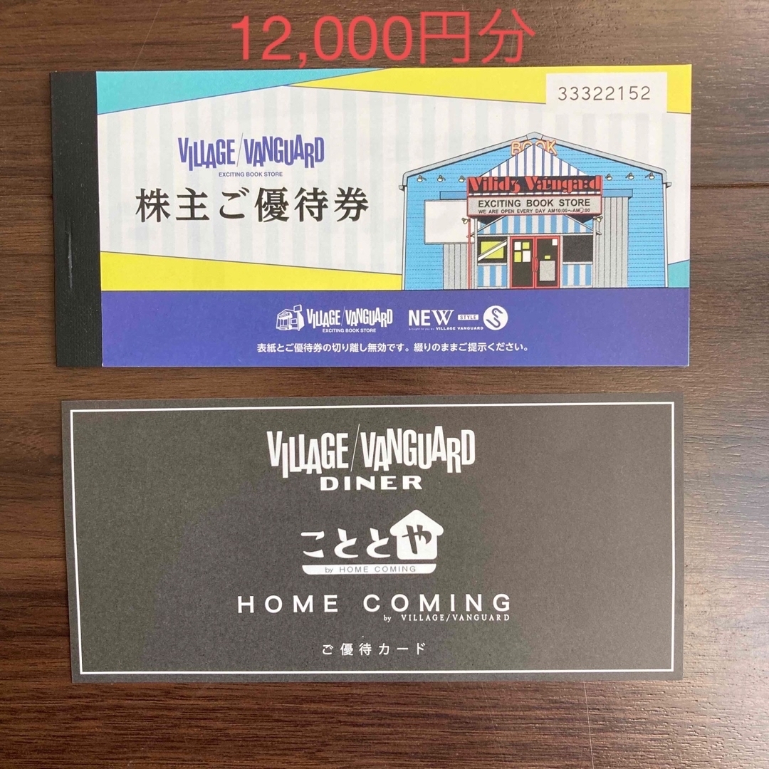 ヴィレッジヴァンガード VILLAGE VANGUARD 株主優待 12000円