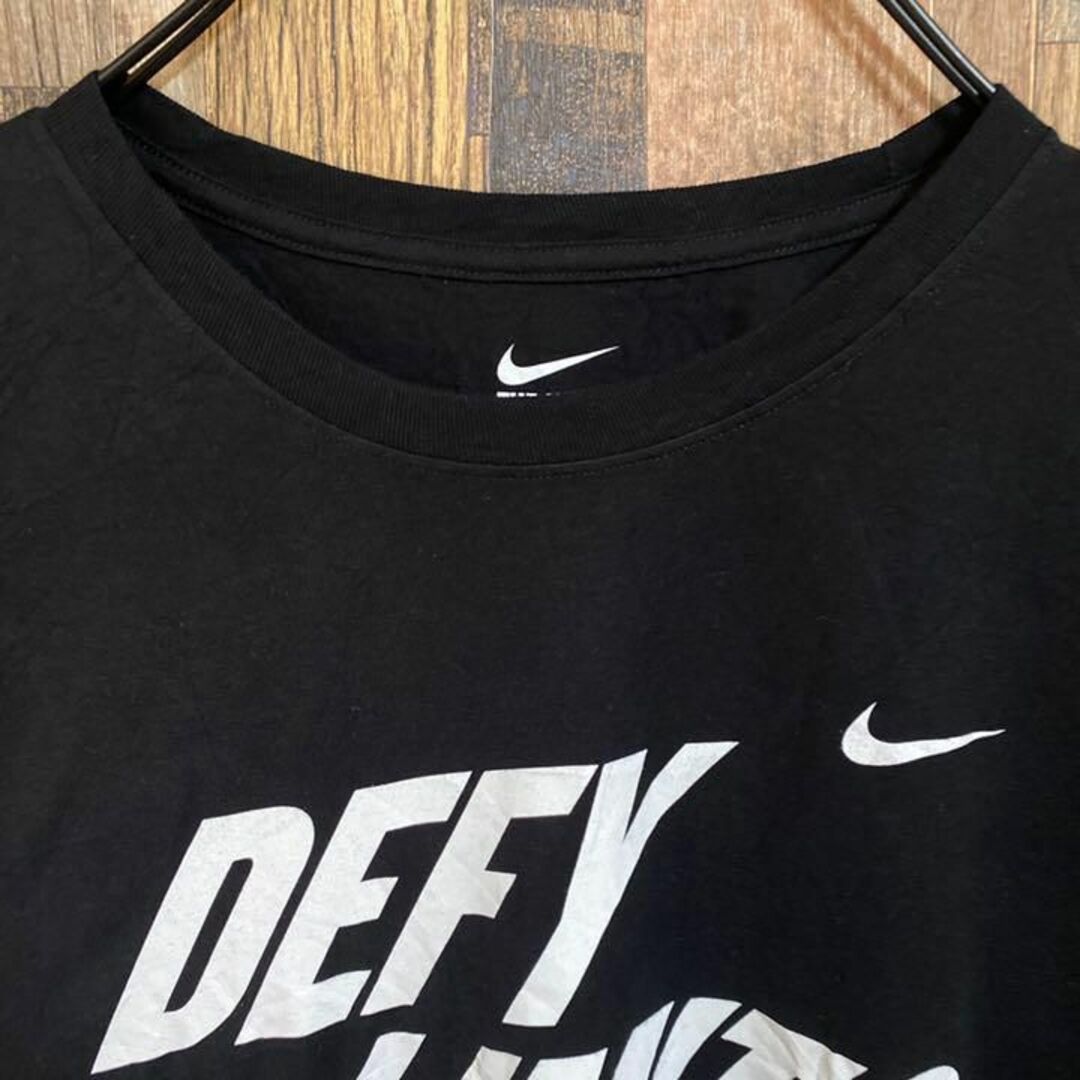 ナイキ スウッシュ デカロゴ ロゴ Tシャツ ストリート USA古着 半袖 黒