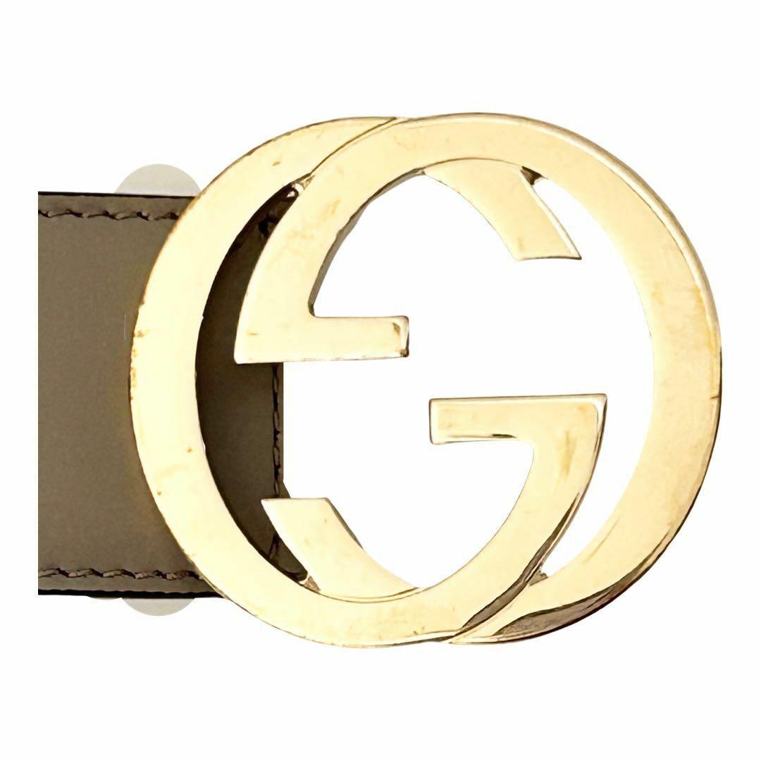 グッチ 546386 レザー ベルトインターロッキング G ゴールド グレージュ 1
