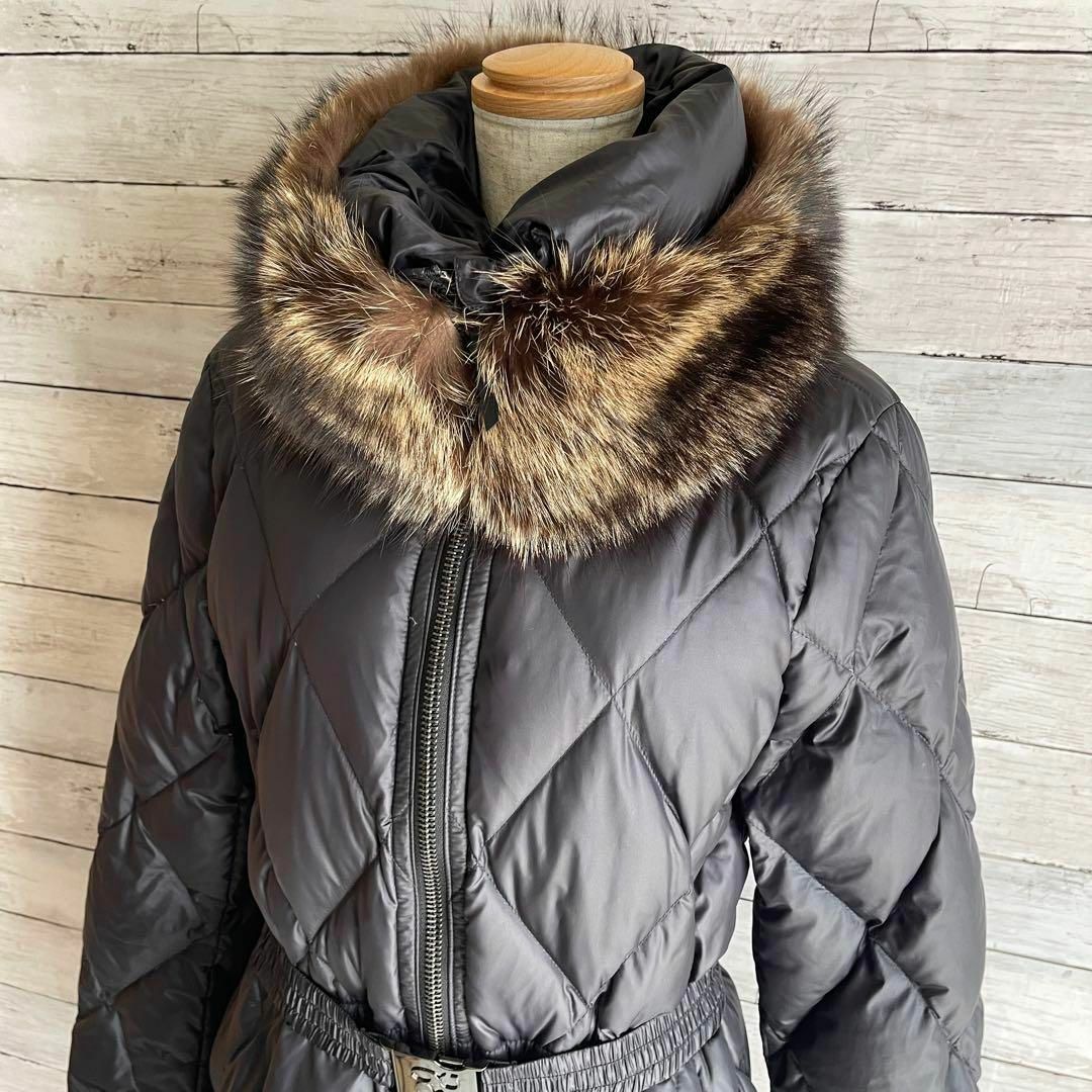 COACH - 極美品 COACH ダウンコート ラクーンファー キルティング 黒 M