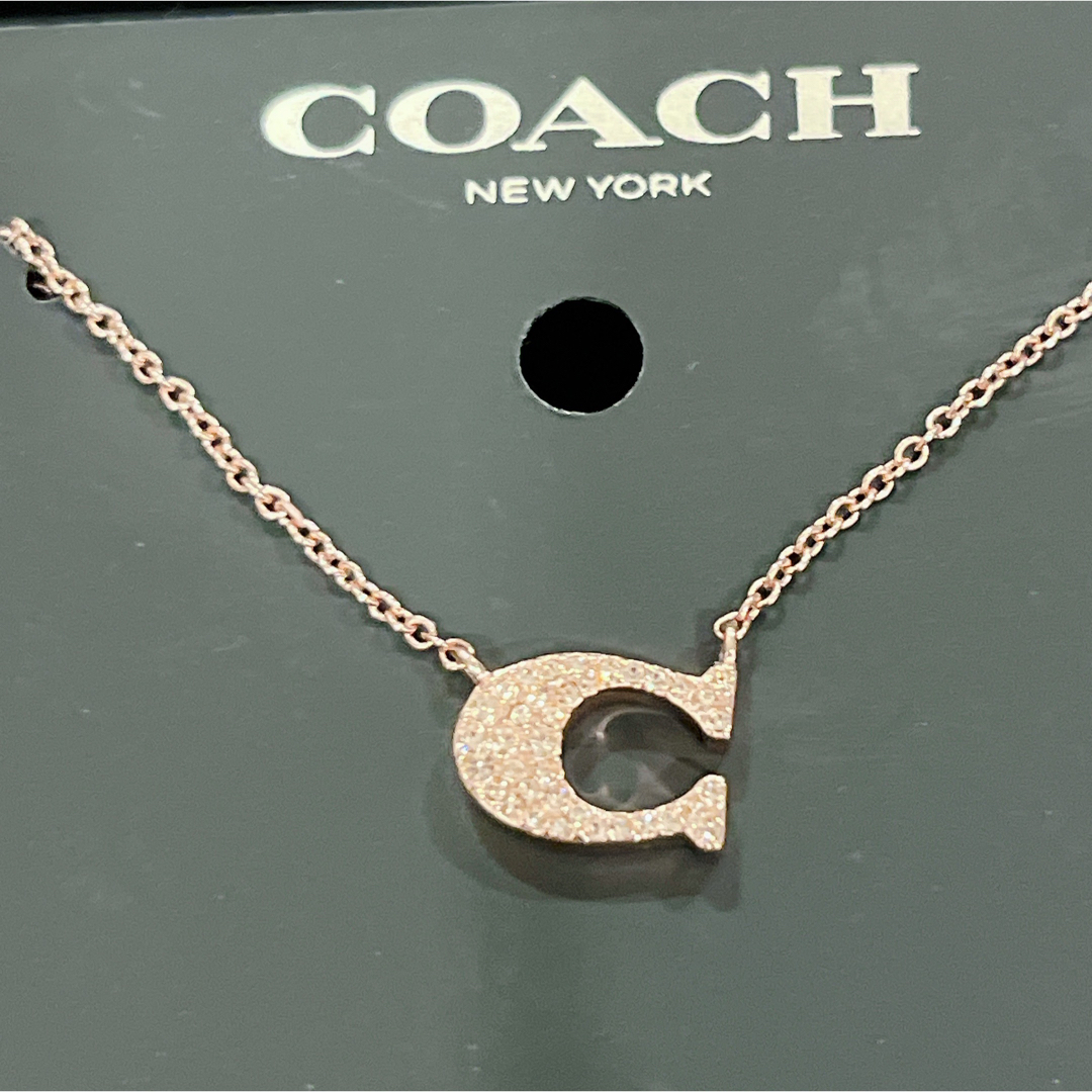 【新品】COACH ネックレス　ピンクゴールド　イニシャルネックレス