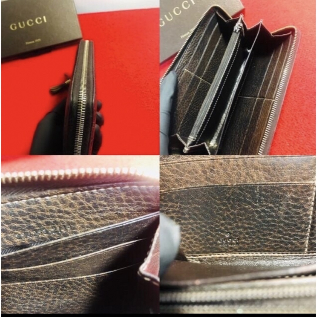 Gucci(グッチ)の【美品】☆グッチ　バンブー　長財布　グッチシマ　ダークブラウン メンズのファッション小物(長財布)の商品写真