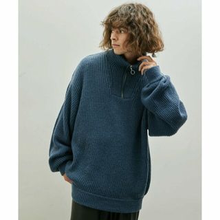 ジュンレッド(JUNRED)の【ブルー（44）】ハーフジップビッグニット(ニット/セーター)