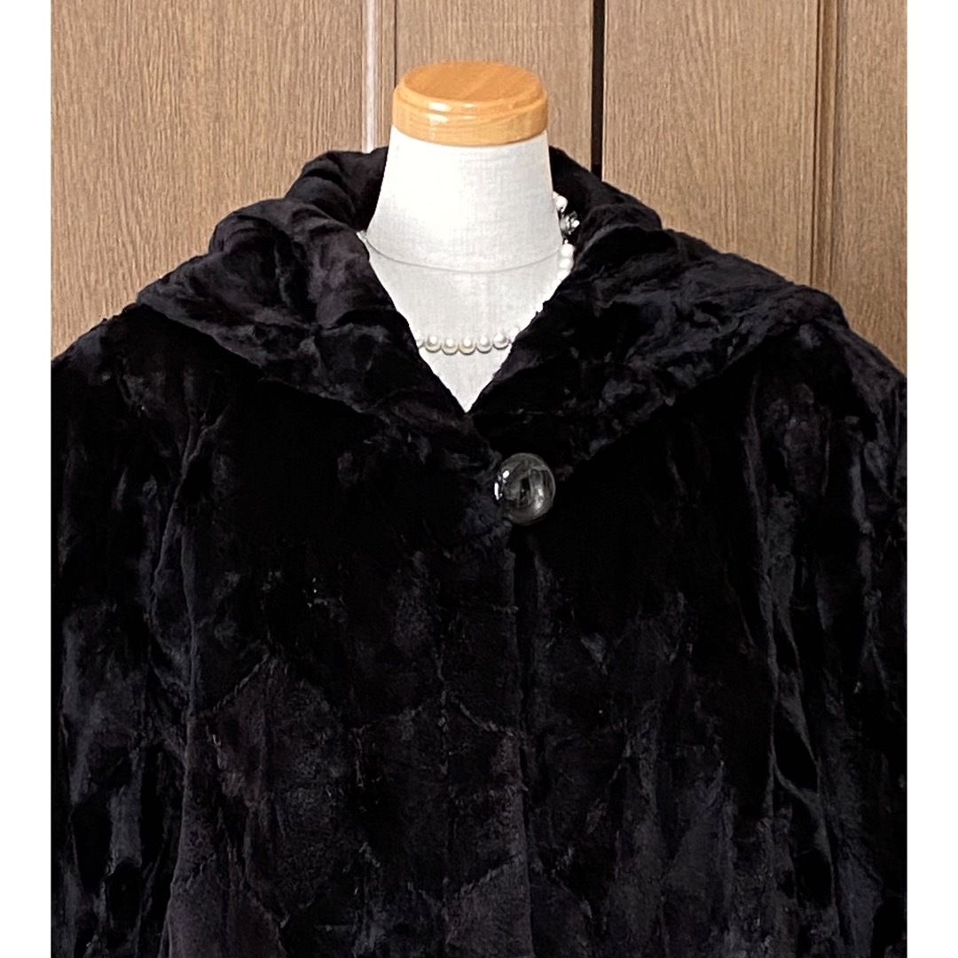 No.9 フード付き　シェアードウィーゼルミンク　ロングコート レディースのジャケット/アウター(毛皮/ファーコート)の商品写真