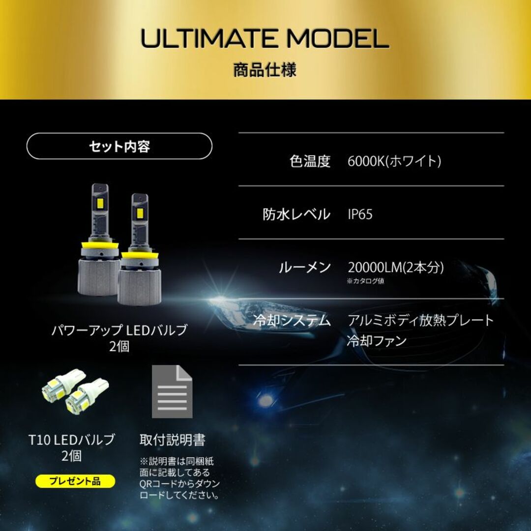 H8/H11/H16 LEDヘッドライト 最強 HIDより明るい 爆光 A - 車種別パーツ