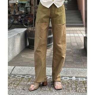 INSCRIRE back satin slit pants