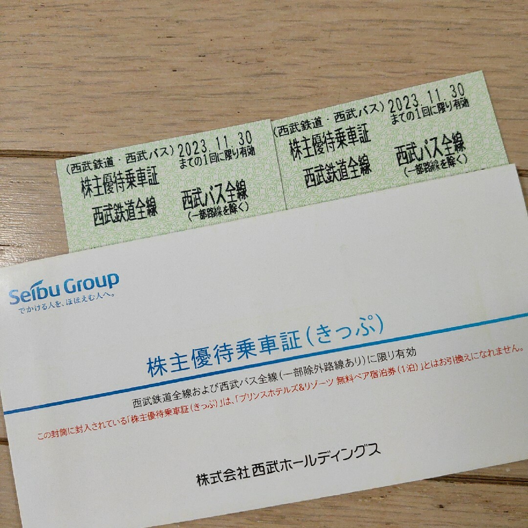 西武ホールディングス　株主優待　乗車証 チケットの乗車券/交通券(鉄道乗車券)の商品写真