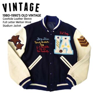 激レア・新品✨VAN JACKET セミデコ スタジャン 紺×白 袖レザー 3L-