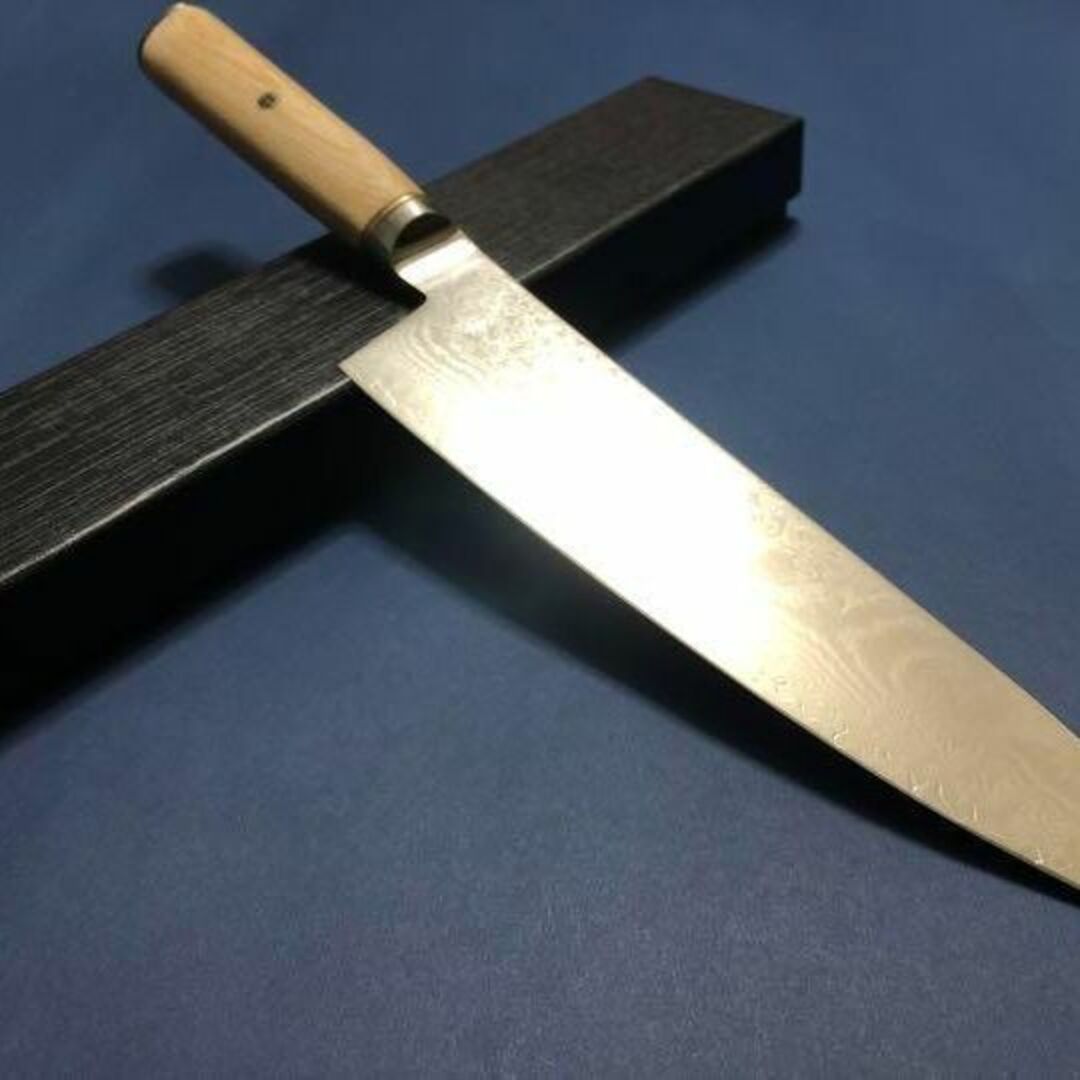 S35VN粉末鋼 67層ダマスカス 牛刀包丁 パッカウッド柄 210mm - 調理