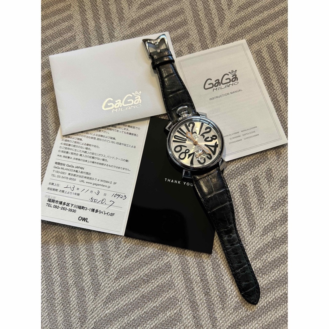 美品 ガガミラノ 48MM メンズ 時計 腕時計 スイス製 ガガ ミラノ 手