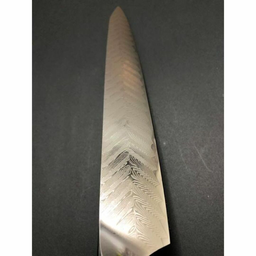 V金10号73層ダマスカス 筋引包丁 ブルーマイカルタ柄 270mm