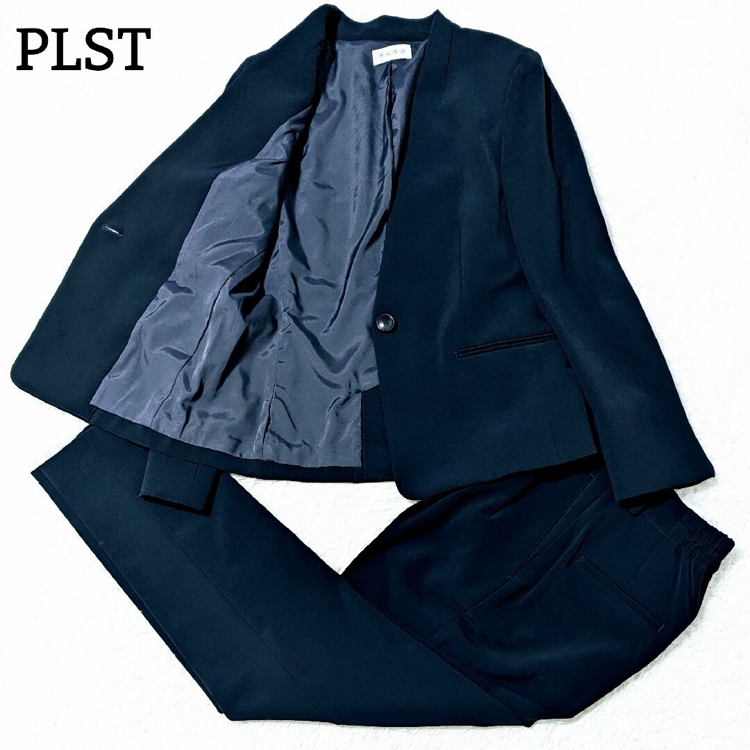 PLST - 極美品 プラステ パンツスーツ セットアップ Ｍ ネイビー ...