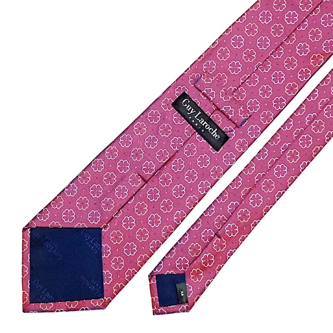 Guy Laroche(ギラロッシュ)のGuy Laroche ネクタイ 日本製 花柄 小紋柄 フラワー ピンク メンズのファッション小物(ネクタイ)の商品写真
