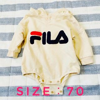 フィラ(FILA)のロンパース　長袖　フィラ　ベージュ　70(ロンパース)