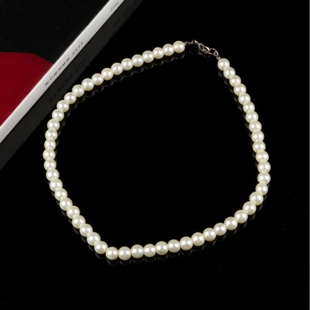 ネックレス レディース メンズ ホワイト 模造真珠 パールネックレス 淡水パ メンズのアクセサリー(ネックレス)の商品写真