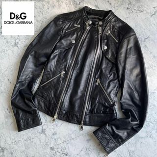 ドルガバ／DOLCE＆GABBANA ジャケット JKT アウター レディース 女性 女性用レザー 革 本革 ブラウン 茶  LS F9015L / G5531 裏地レオパード柄 ファー 毛皮