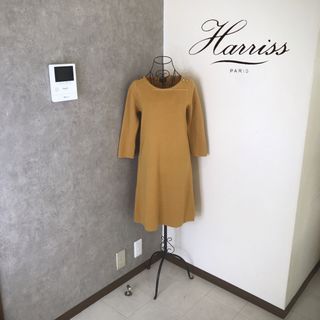 ハリス(Harriss)のハリス♡1度着用　ニットワンピース　マスタードイエロー(ひざ丈ワンピース)