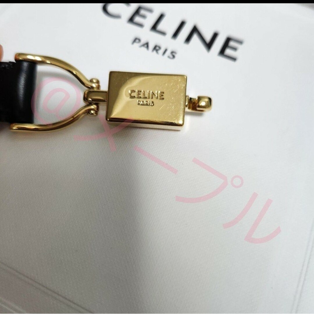 celine(セリーヌ)のセリーヌ トリオンフ スモール ロック ベルト トリヨンレザー ブラック レディースのファッション小物(ベルト)の商品写真