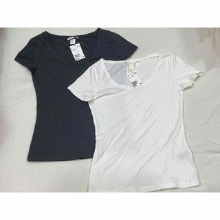 エイチアンドエム(H&M)の【新品未使用タグ付き】H&M Tシャツ2枚セット　半袖　レディース(Tシャツ(半袖/袖なし))