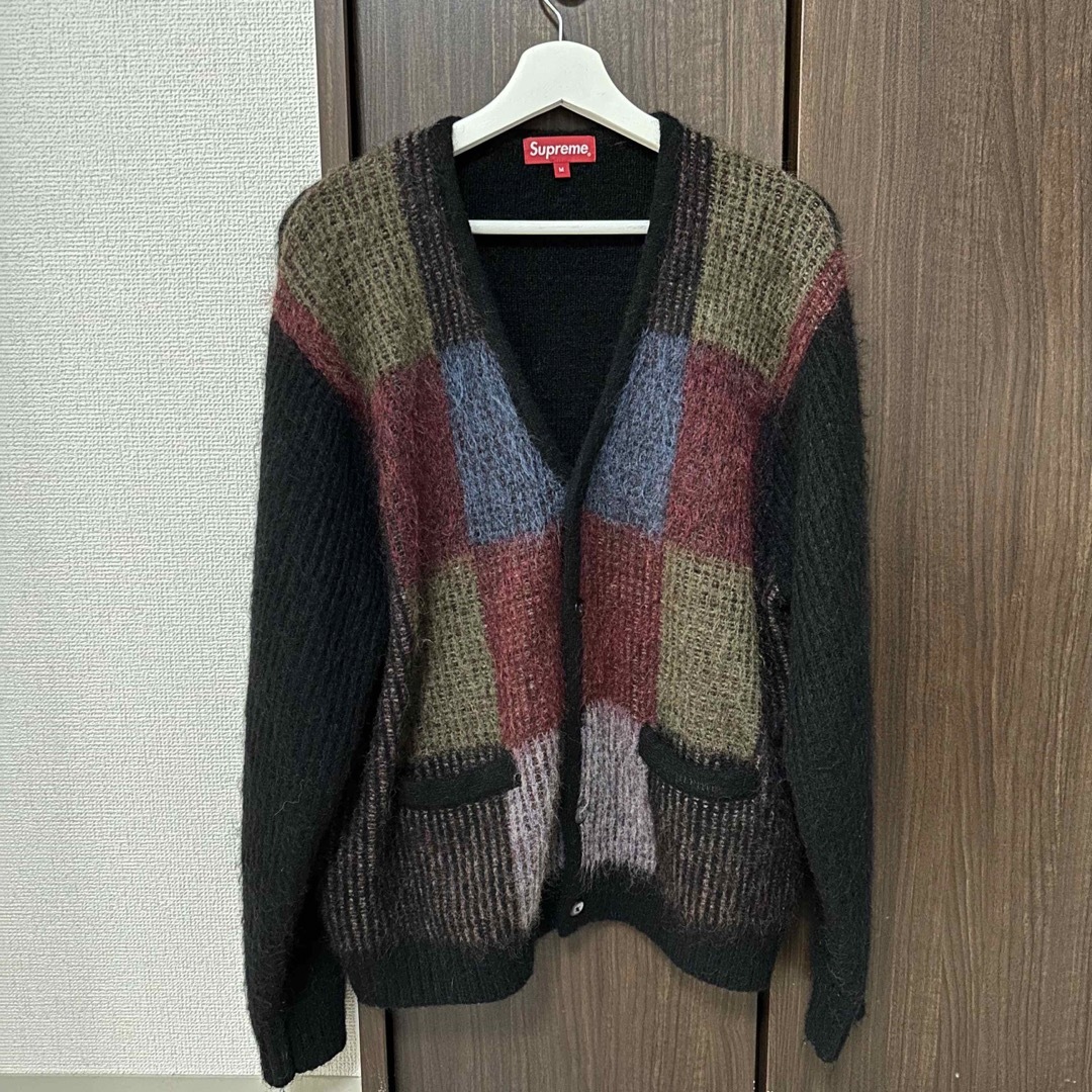 22ss Supreme Brushed Grid Cardigan