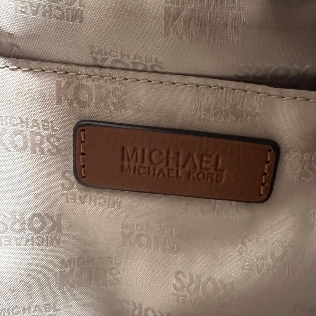 【美品】MICHAEL KORS トートバッグ チェーン MK柄 ホワイト 白