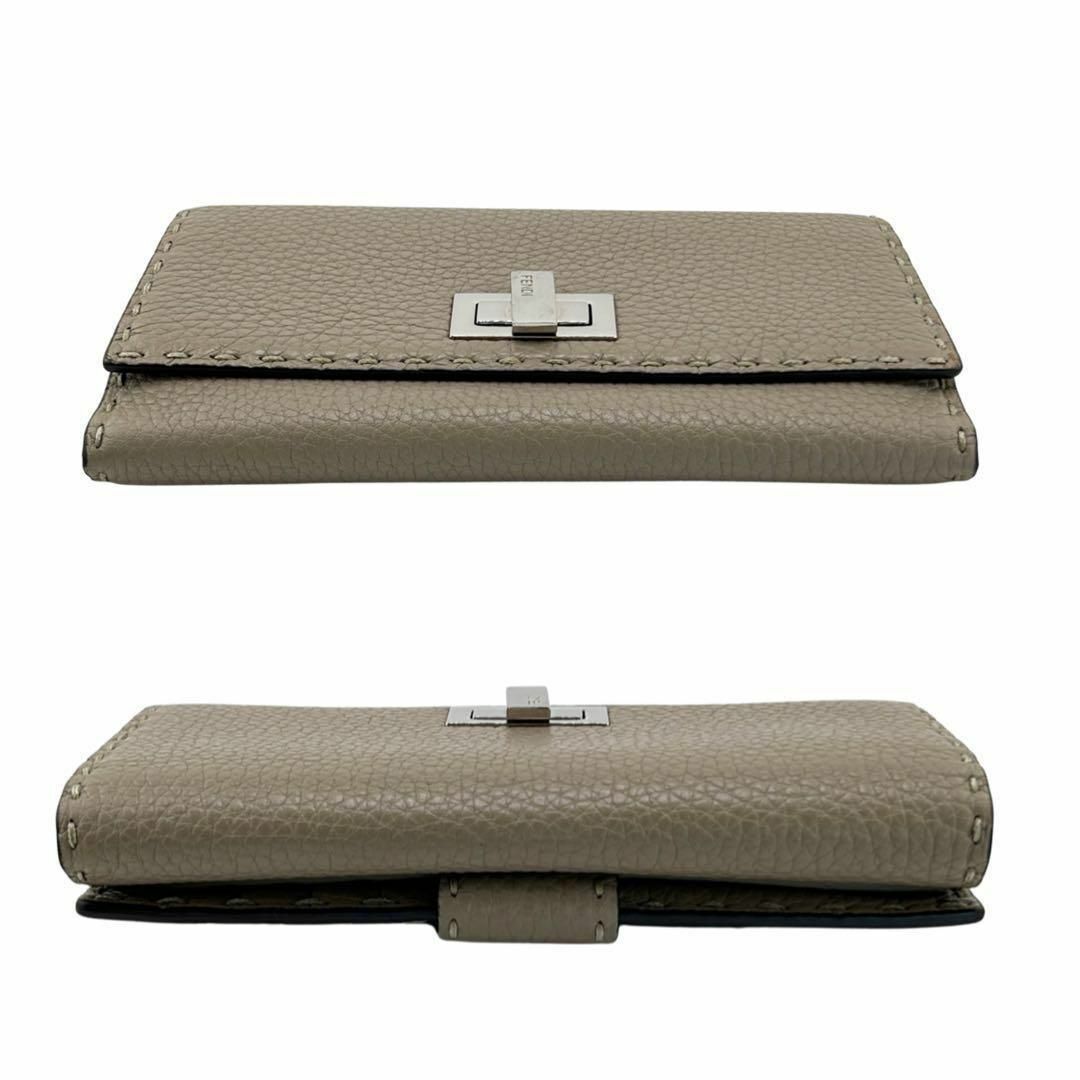 フェンディ セレリア ピーカブー コンチネンタルウォレット グレージュ 長財布 フェンディ セレリア ピーカブー コンチネンタルウォレット グレージュ 長財布
