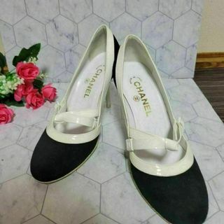 CHANEL - CHANEL 配色 エナメル×スエード パンプス ココマーク ロゴ
