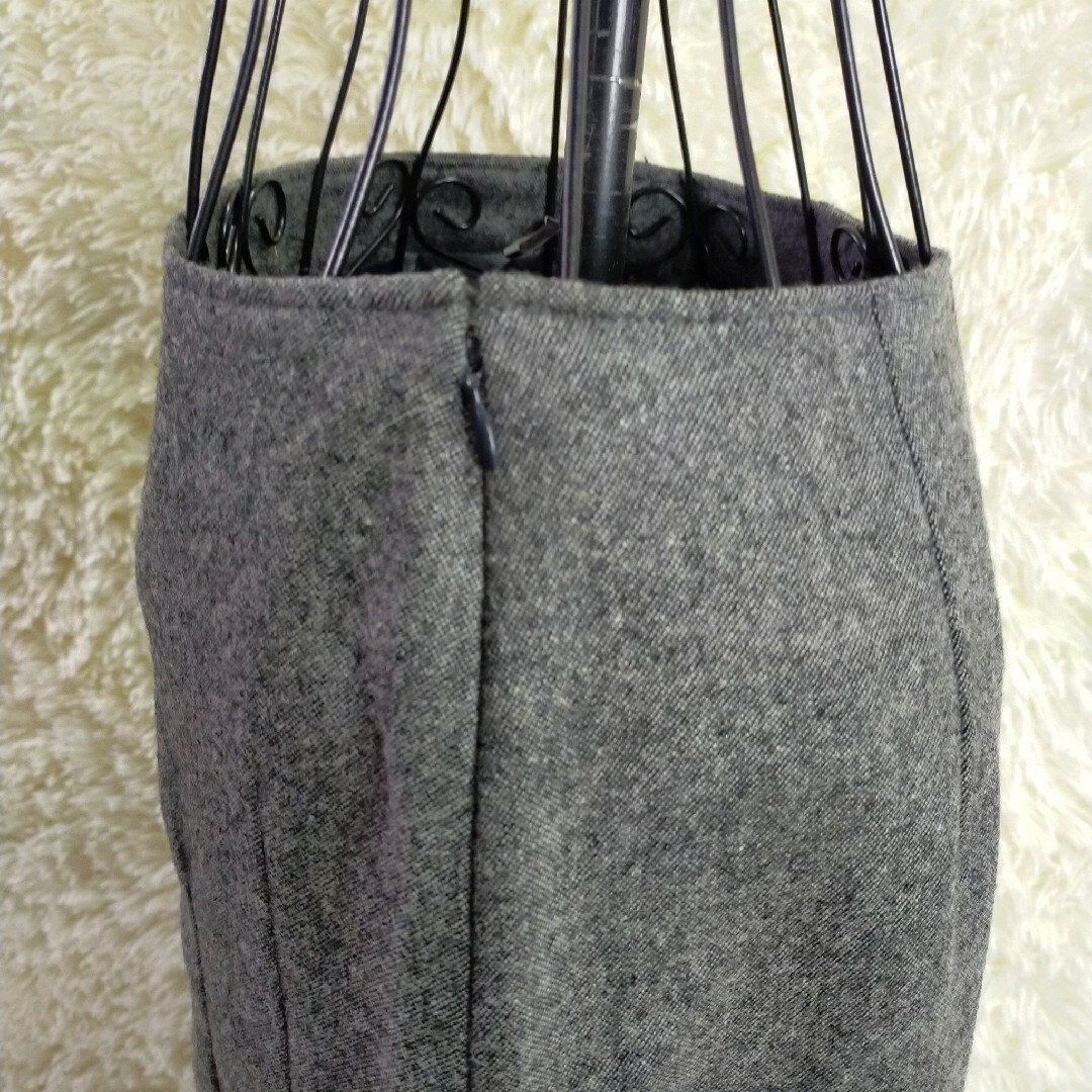 COMME CA ISM(コムサイズム)のコムサイズム【L】ロングスカート タイト プリーツ ウール グレー レディースのスカート(ロングスカート)の商品写真