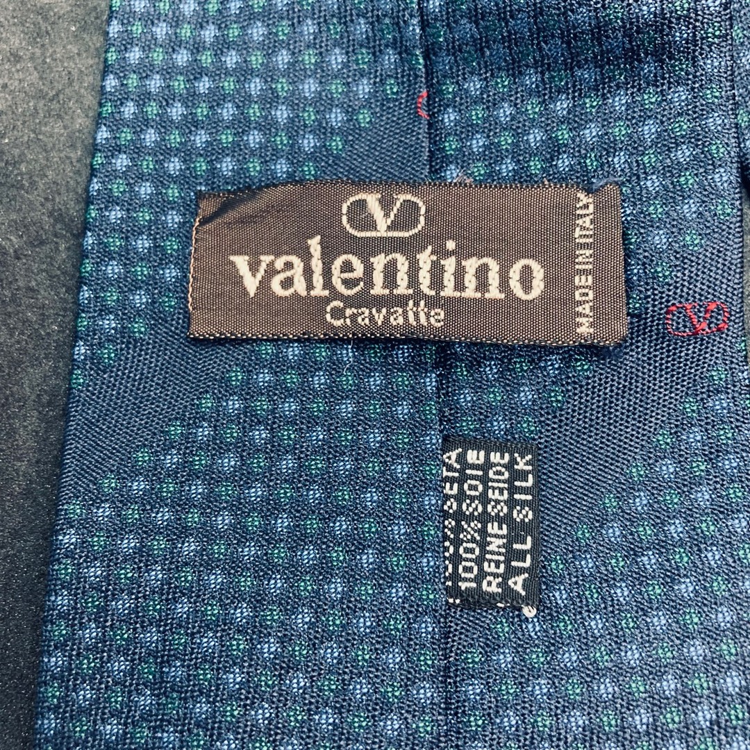 VALENTINO(ヴァレンティノ)の【美品】VALENTINO/ヴァレンティノ　ネクタイ　ネイビー　ロゴ有 メンズのファッション小物(ネクタイ)の商品写真