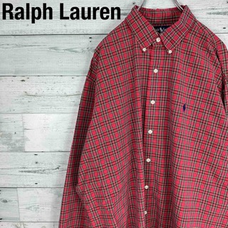 ラルフローレン 90s 90年代 羽織り 刺繍 チェック 長袖 BDシャツ