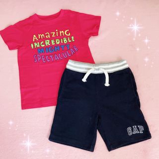 ギャップキッズ(GAP Kids)の☆GAP＆ユニクロ☆MARVEL半袖Tシャツ＆ロゴスウェットパンツ☆120サイズ(パンツ/スパッツ)