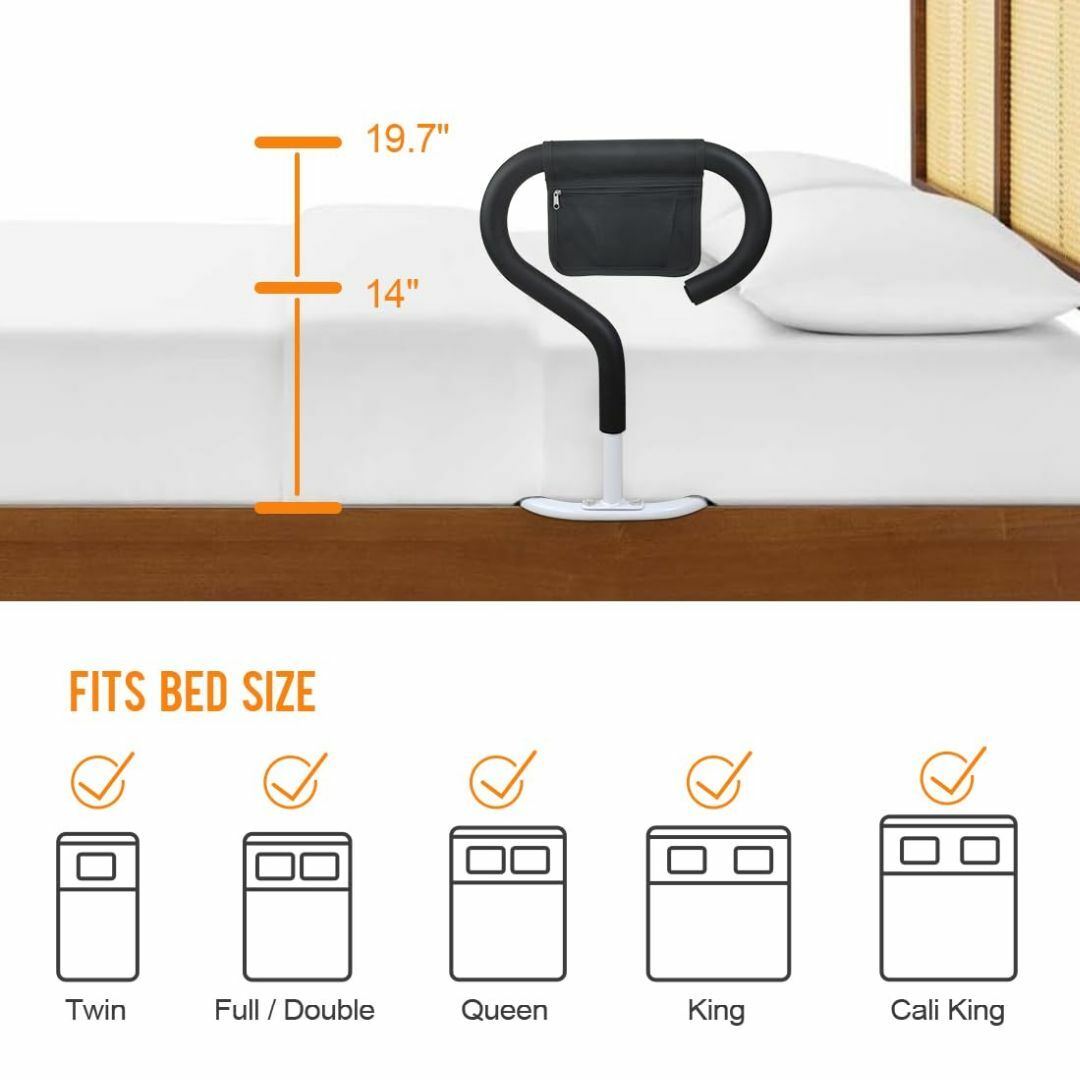MTWML ベッド手すり 起き上がり手すり 介護用ベッドサイドレール アシストハ 4