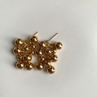 handmade　 ボールチェーンピアス  つぶつぶ　ゴールド　ぶどうチェーン(ピアス)