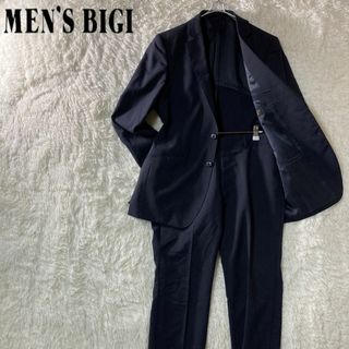 メンズビギ MENS BIGI ネイビー 紺 スーツ SS 美品 春夏