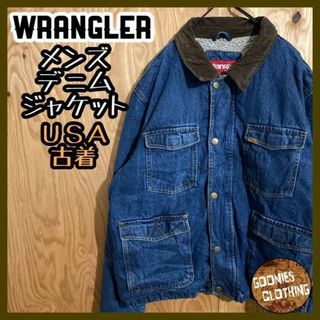 ラングラー(Wrangler)のラングラー デニムジャケット カバーオール コーデュロイ ボア USA古着 ロゴ(Gジャン/デニムジャケット)