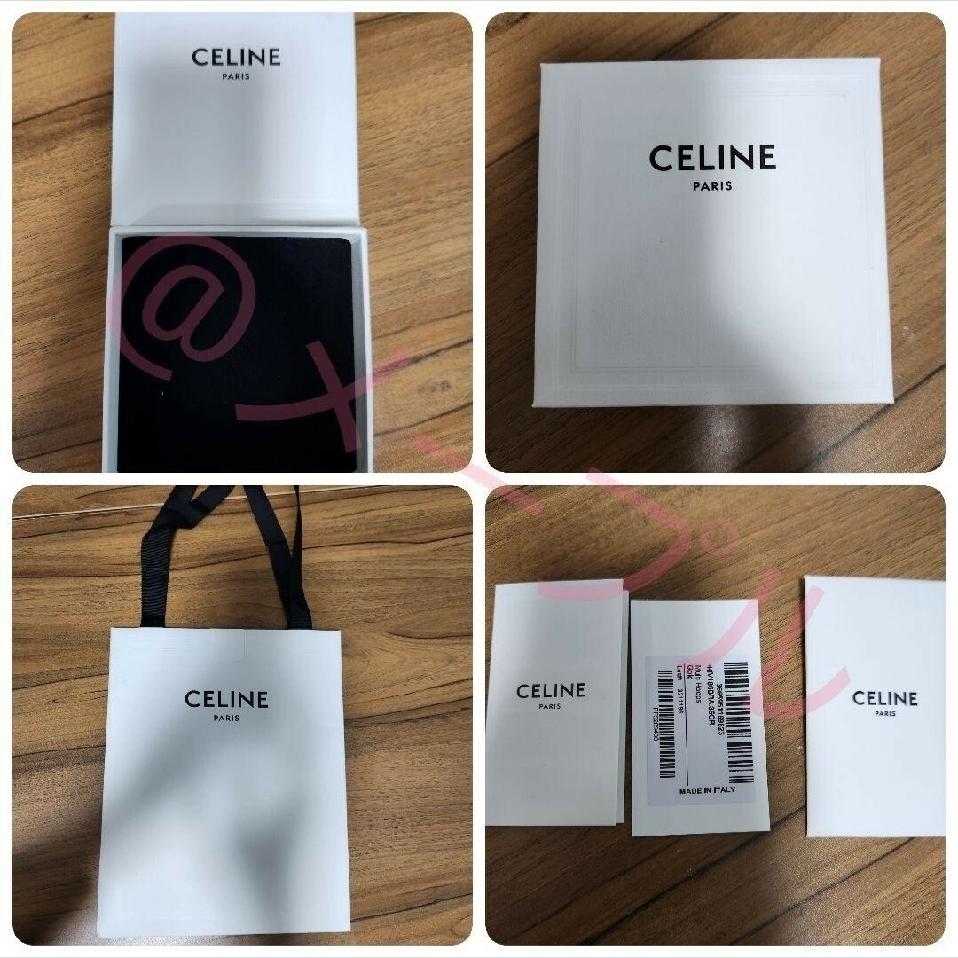 celine(セリーヌ)のCELINE トリオンフ マルチ フープ ピアス ゴールド ロゴ 美品 レディースのアクセサリー(ピアス)の商品写真