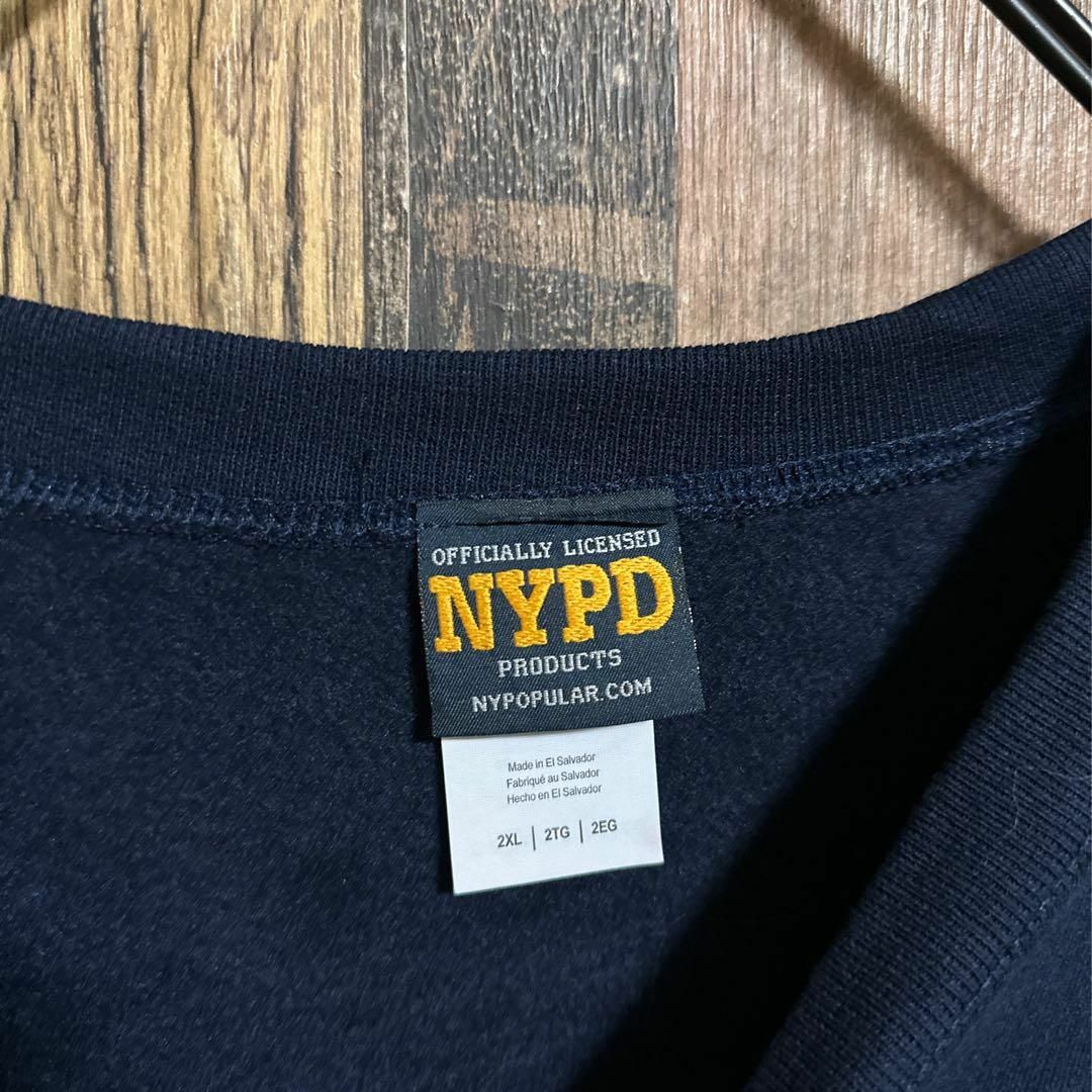 カレッジロゴ トレーナー スウェット 裏起毛 2XL ネイビー USA古着