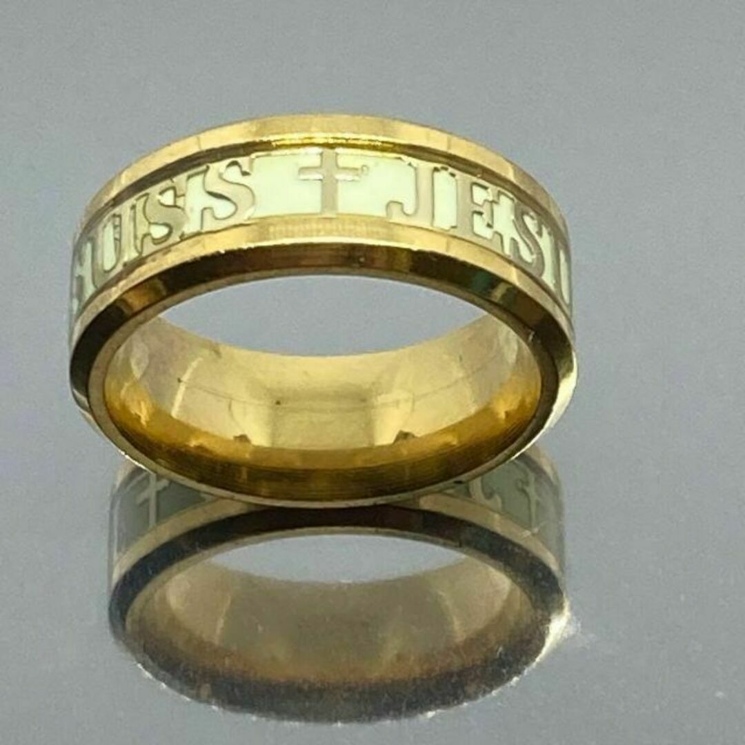 ゴールド リング 指輪 キリスト クロス 十字架 ヴィンテージ 16号 メンズのアクセサリー(リング(指輪))の商品写真