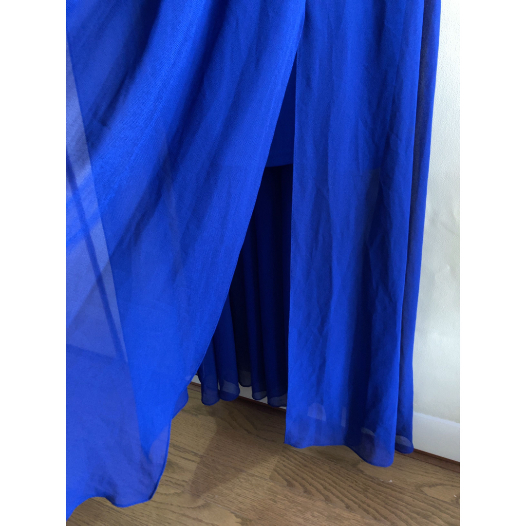 新品【NAERSI】ワンピース ドレス レディース ブルー 発表会 結婚式 半袖 レディースのフォーマル/ドレス(その他)の商品写真