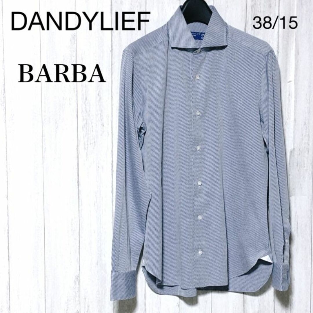 BARBA DANDY LIFE ストライプ ワイドカラードレスシャツ 38