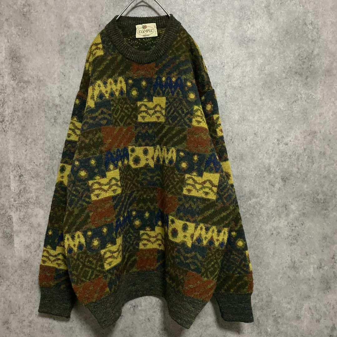 90S missoni ミッソーニ　総柄ニット　メンズ　48 古着　個性派　奇抜