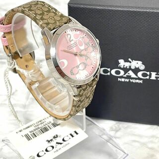 保管品 稼動品 COACH コーチ シグネチャー キャンバスベルト 腕時計-
