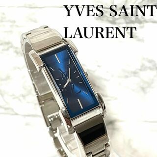 イヴサンローラン(Yves Saint Laurent)の稼動品　イヴサンローラン　ロゴ入りブルー文字盤　腕時計(腕時計)