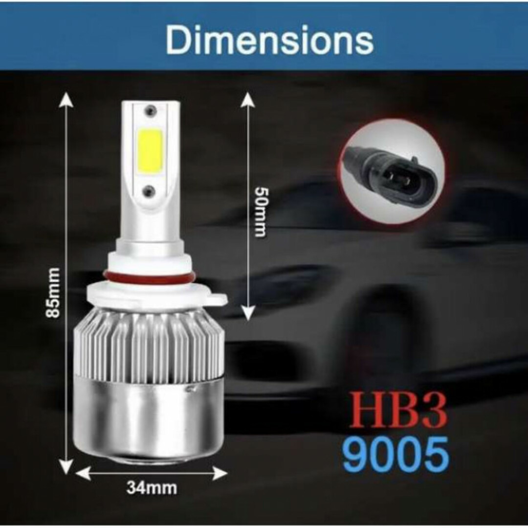 HB3 LEDヘッドライト ハイビーム 即発送 自動車/バイクの自動車(その他)の商品写真