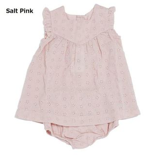 プチバトー(PETIT BATEAU)のPETIT BATEAU（プチバトー）A06RN01 ポプリンワンピース＆ブルマセット Salt Pink(ワンピース)